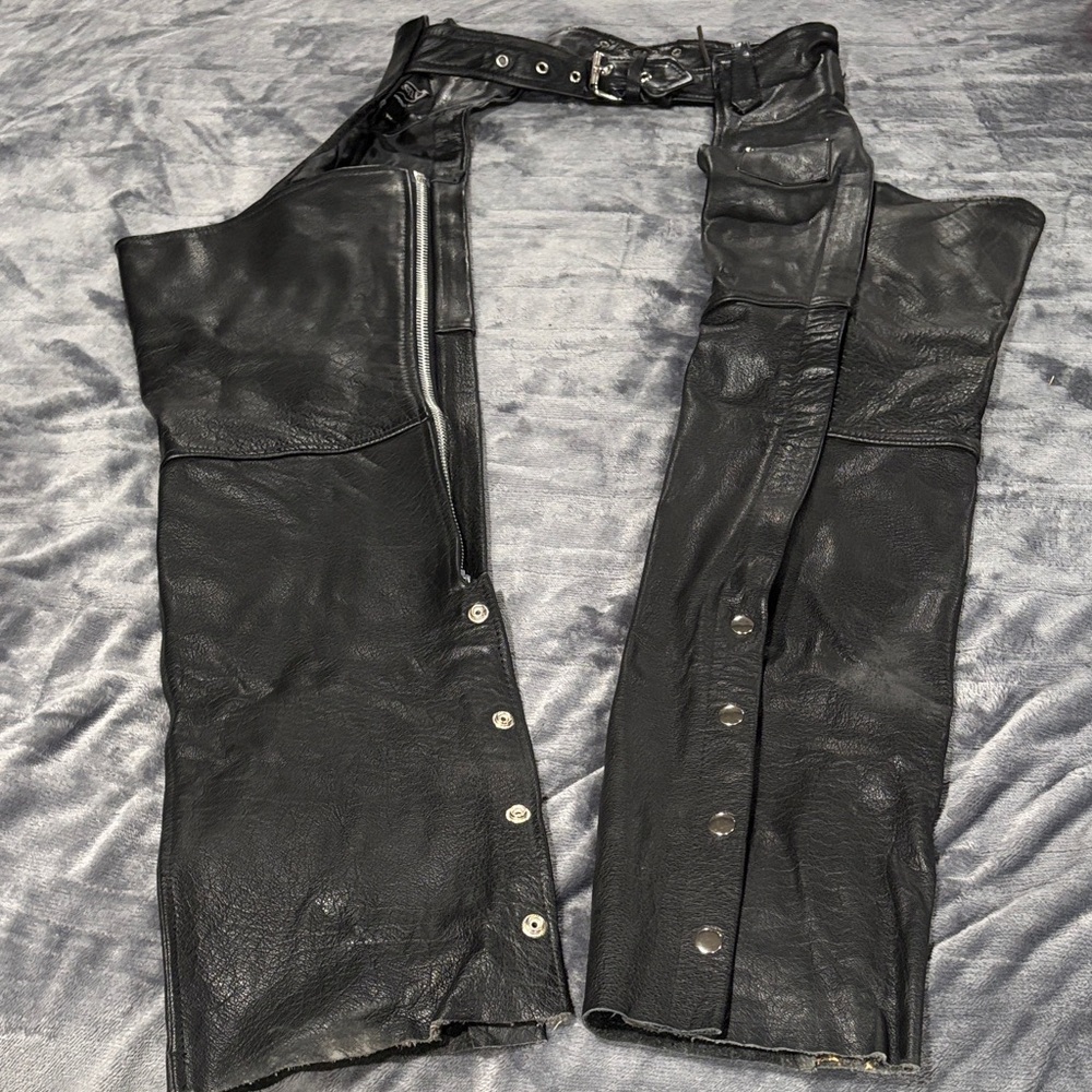 Xelement brand Black Leather Chaps